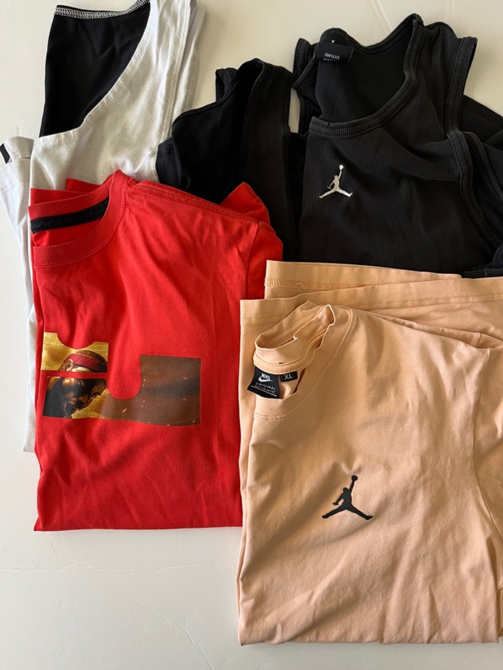 Assorted athletic shirts - Nike, Jordan, ASRV